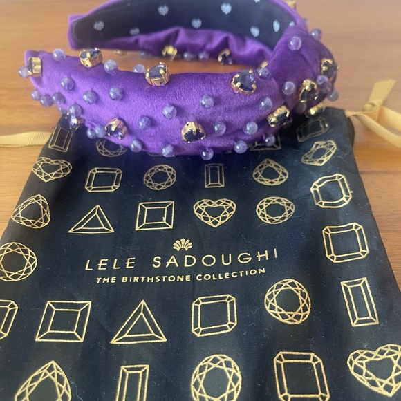 Lele Sadoughi February Amethyst Birthstone Collection Headband Like New - Picture 3 of 11